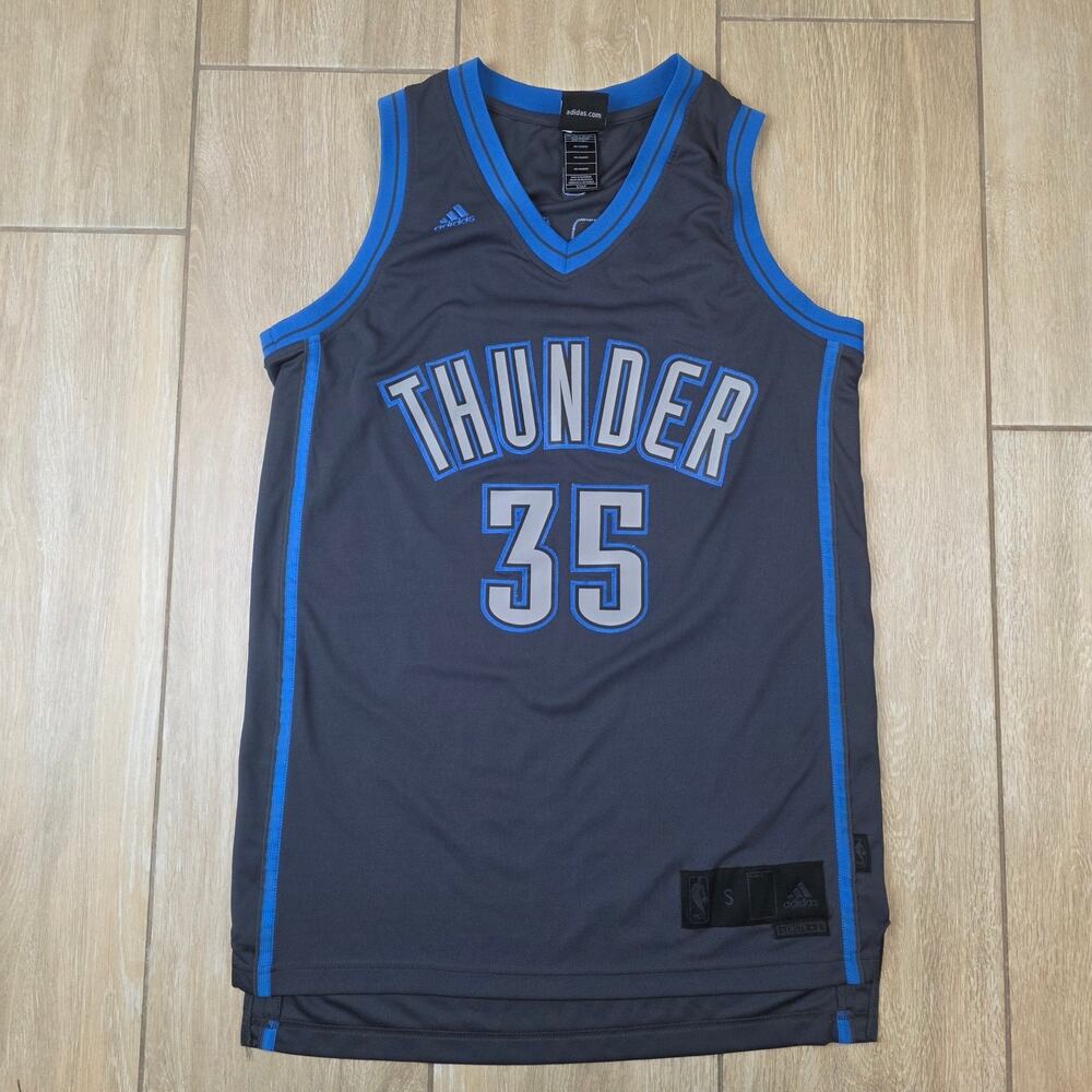 Adidas Kevin Durant 35 OKC Thunder Jersey Mens S +2 Gray NBA Basketball